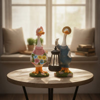 Duck Statue with Lantern Decorative Outdoor Decor Charming for Patio, Gardeners