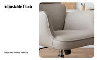 Upholstered rotating Chair paddinged Seat Upholstered Rolling Armchair with Casters Ergonomic for Women, Bedroom