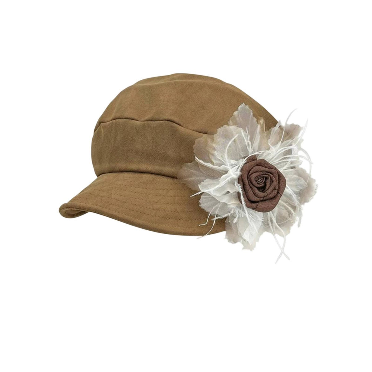 Flower Hat Vintage Ruffled Hat Artistic Octagonal Cap