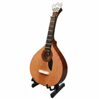 Miniature Portuguese Guitar Fine Workmanship Portuguese Guitar Model Includes Stand and Case Wooden Instrument Ornament for Music Lovers