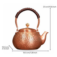 Handmade Red Copper Kettle Vintage Design Kitchenware