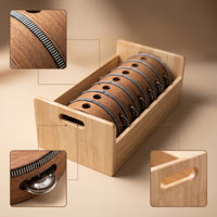 Tambourine with Storage Box Wooden Tambourine 6-Inch Percussion Instrument for Kids, Classroom