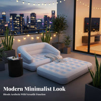 Double transformable Air Bed Indoor & Outdoor Use Flocked Air Lounger for Families