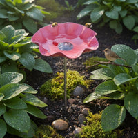 Bee Pollinator Water Feeder Decorative Metal Flower Bird Feeder Easy to Install