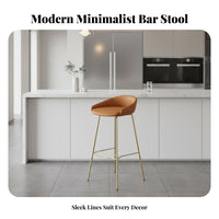 Upholstered High Stool Minimalist Design Bar Chair With Backrest for Dining Room