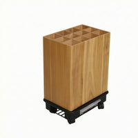 Rolling Umbrella Stand Open Top Wood-Grain Umbrella Stand