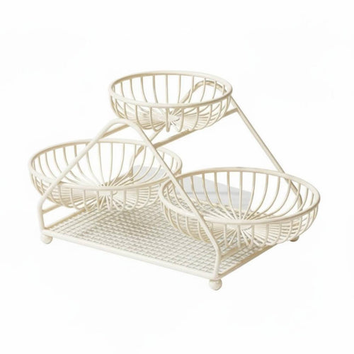 3 Tier Fruit Basket Versatile Use Tiered Serving Stand Space-Saving for Kitchen