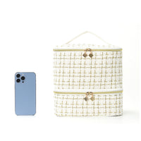 Feihong Cross-border Double-layer Gold Wire Cosmetic Bag Large Capacity Nail Polish Storage Bag Portable Handbag