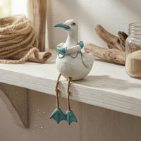 Textured White Bird Figurine Decorative Hanging Bird Figurine for Landscape