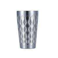 Stainless Steel Cup Shatterproof Korean Style Beverage Cup Easy to Clean Hammered Metal Tumbler for Restaurant, Outdoor