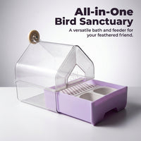 Bird Bath Tub for Cage Hanging, Transparent Bird Bath Feeder Box, Small Birds Bath Box, Parrot Bath  - Image 6