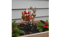 Santa and Reindeer Yard Stake Waterproof Santa Sleigh Stake Outdoor for Garden