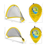 2 Pieces Indoor Outdoor Use Kids Foldable Soccer Goal Set Spring-up-up Design Portable Soccer Net Sports Toy for Backyard