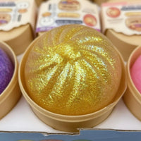 12 Pieces Bun-Shaped Stress Toy Glittery Dumpling Squishy Desk Decor