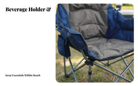 Portable Armchair with drink Holder Foldable Design Folding Chair sturdy Frame