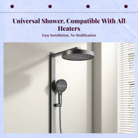 Rainfall brass shower with temp control