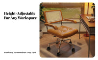Cane-Back Nonice Armchair Support Swivel Seat Easy Assembly for Workspace