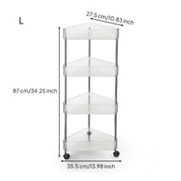 Rolling Corner Organizer Tiered Corner Shelving Rack with Wheels Mobile