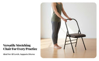 Foldable Iyengar Mind-Body Exercise Chair Space-Saving Design Iyengar Auxiliary Chair Stable and Long-Lasting Mind-Body Exercise Assist Stool Heavy Duty for Beginners, Home Gym