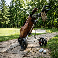 3-Wheel Golf Push Cart Lightweight Three-Wheel Golf Cart Ergonomic Portable for Golfers, Practice Days