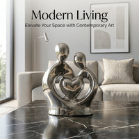 Couple Statue Abstract Sculpture for Home Decor, Romantic Couple Hugging Ceramic Figurine, Modern Mi - Image 9