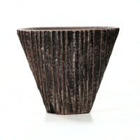 Resin Vase Textured Striped Vase Geometric for Entryway, Office, Bookshelf