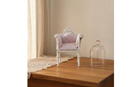 1:12 Scale Dollhouse Living Room Chair Handmade 1:12 Scale European Sofa Collectible Model Pink Dollhouse Armchair for Collectors, Hobbyists