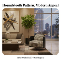 Houndstooth Armchair architectural design Upholstered Accent Chair Stylish Design Wide Seat for Business Owners, Adults, spa