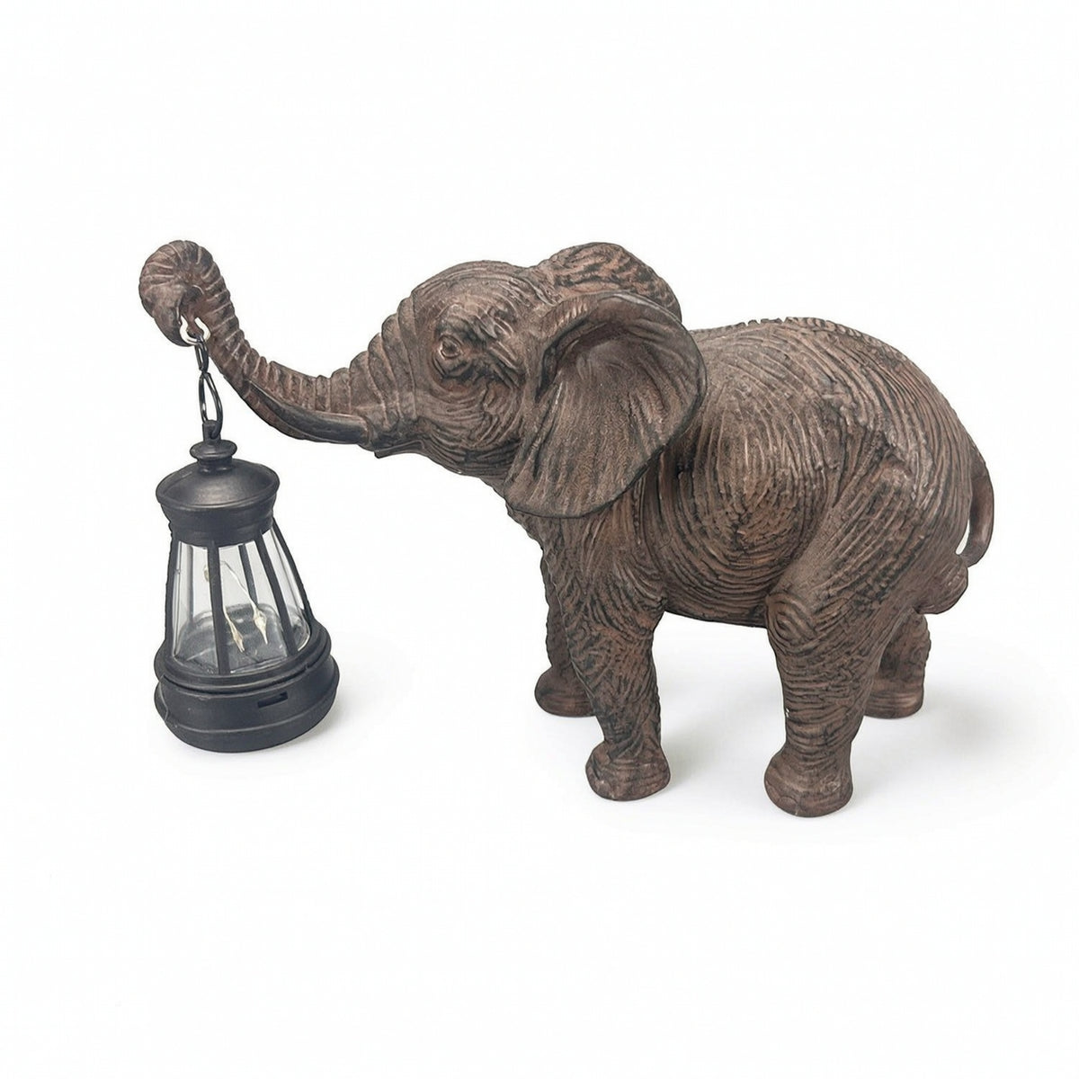 Elephant Statue with Lantern Rustproof Solar Elephant Statue Lawn for Homeowners