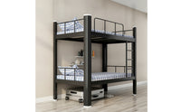 Metal Bunk Bed Space-Saving Bunk Bed with Ladder Black Furniture for Students, Roommates, Dorm Room, Shared Apartment Housing