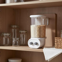 Wall Mounted Grain Dispenser Adjustable Dividers for Pantry