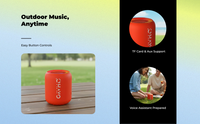 Portable Mini Speaker, Deep Bass, Waterproof Outdoor Travel