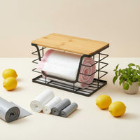 Garbage Bag Roll Holder Multi-Functional Wall Mount Fruit Basket for Bathroom