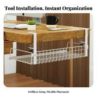 clamp-on beneath-desk holder Large Capacity Hanging Tray Sturdy for telecommuting Workers