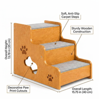 Dog Steps Stairs Bed for Small Dogs, Non-Slip Pet Bed Access, High Density Foam  #variant:3-Layer, 12CM Step Height