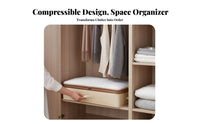 Compressible Clothes Box Side Handles Foldable Fabric Box Double closure