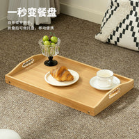 Folding Solid Wood Kang Table for Bay Window, Tatami Tea Table, Nordic Style