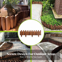 Fir Wood Flower Bed Fence Soil Retaining Flexible Garden Border Fence Wooden Log Roll Edging Easy Installation for Gardeners
