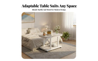 2-Tier Rolling Rolling Table With Wheels Side Table Easy to Assemble