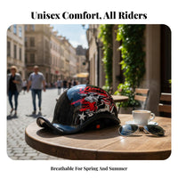 Motorcycle Half Helmet Breathable Liner Vintage Half Helmet Comfortable for Motorcyclist S, Adults, Street Riding, Daily Commute, Cruising