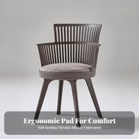 Upholstered Seat Restaurant Chair Comfortable Padding Upholstered Dining Chair Slatted Rear Armchair Long-Lasting Construction