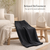 Ladies Trousers for Women with Straight Leg Design, High Waist Modal Loungewear Pants with Soft Drape Material, Comfortable Joggers for Casual Wear