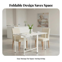 Space-Saving Table with Integrated Chairs Foldable Design Dining Set Installationuncluttered Slim Form for Students, Hosts