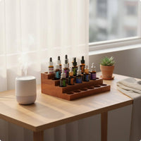 Display Stand Handmade Wooden Bottle Organizer Staircase Design