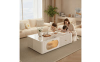Low Coffee Table Modern Rectangular Coffee Table Glossy for Small Apartment