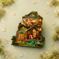 Assemble-Your-Own Tiny House Miniature Kit Handmade Fairy Tale Model Decorative DIY Miniature House for Playroom