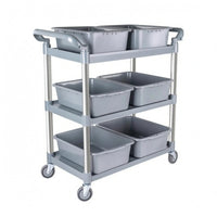 3-Tier Utility Cart Metal Frame Three-Tier Trolley Side Handles