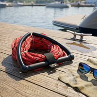 Braided Watersports Tow Rope with Handle Coiled Water Ski Rope with Grip Abrasion-Resistant Tangle-Tangle-Resistant for Wakeboarding
