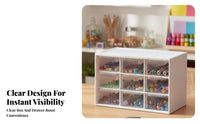 Large Capacity Transparent Bead Organizer Space-Saving 9-Drawer Storage Box Multipurpose for Crafters, Makeup Users, Desktop, Desk, Bedroom