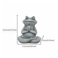 Zen Frog Sculpture Resin Meditation Frog Statue Cute for Garden, Tabletop